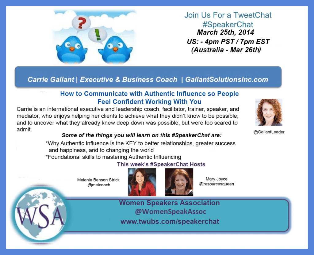 Carrie Gallant #SpeakerChat Guest