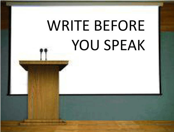 Write Before You Speak